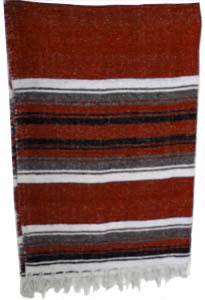 Handmade Striped Traditional Mexican Yoga Blanket